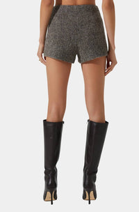 ASTR Rivka High Waist Shorts in taupe grey - women's shorts - view 4