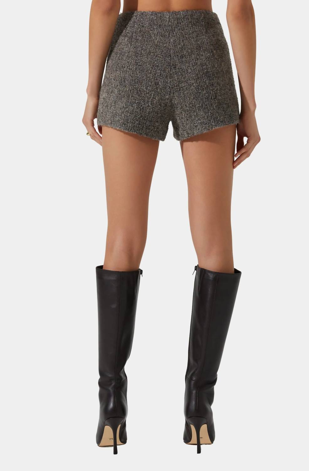 ASTR Rivka High Waist Shorts in taupe grey - women's shorts - view 4