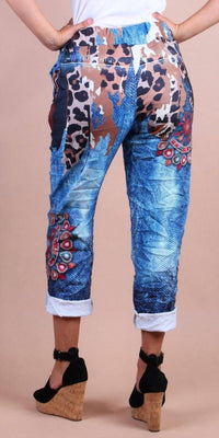 Gigi Moda - Geniviv Cheetah Folk Print Pant