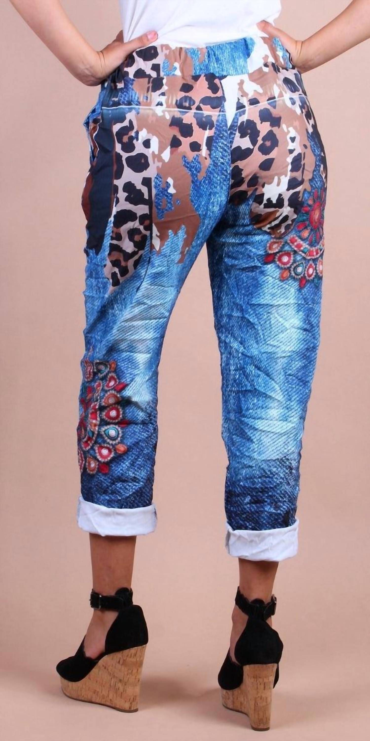 Gigi Moda - Geniviv Cheetah Folk Print Pant