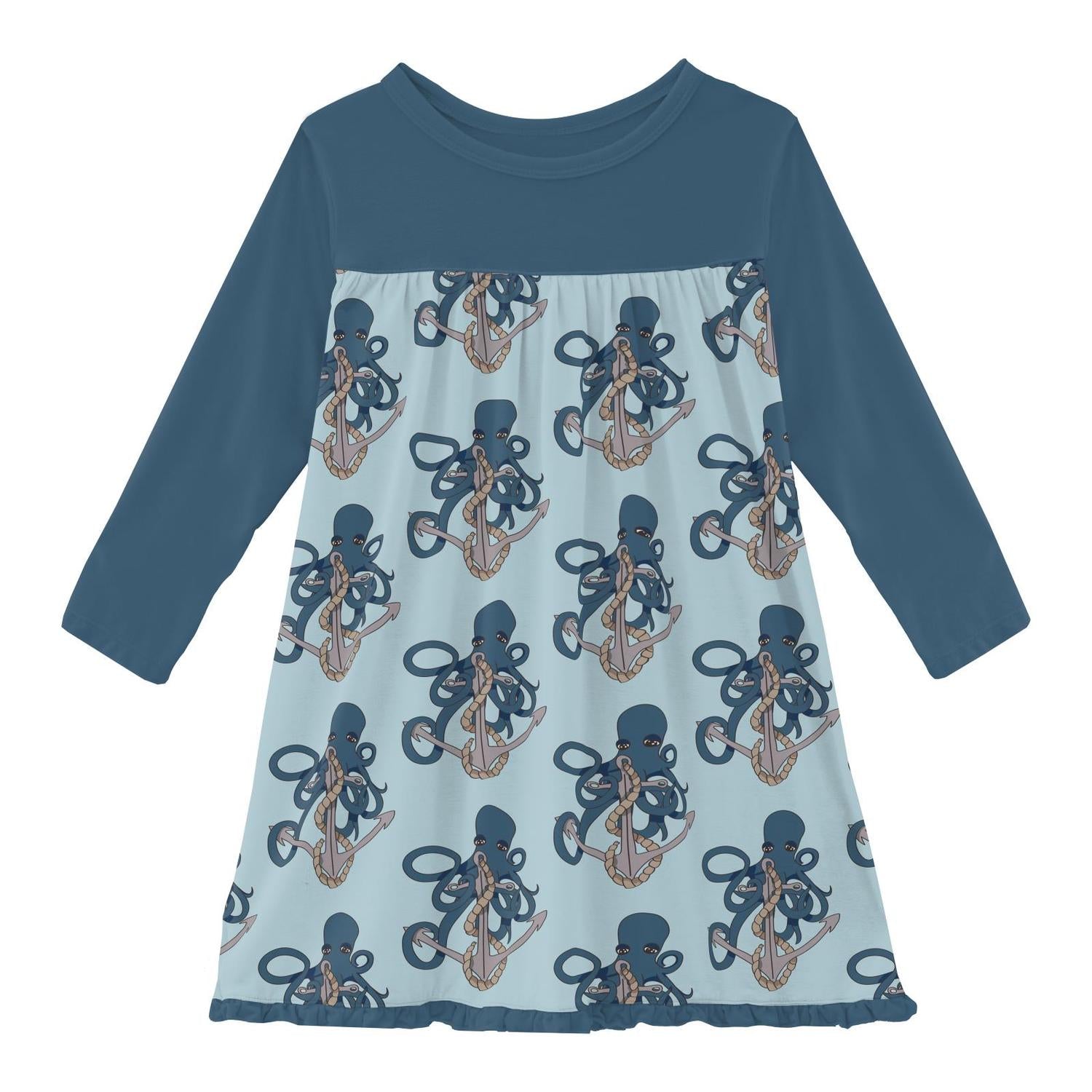 Kickee - Girls' Classic Long Sleeve Swing Dress