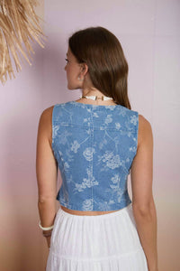 Blu Pepper - Finley Floral Jacquard Vest