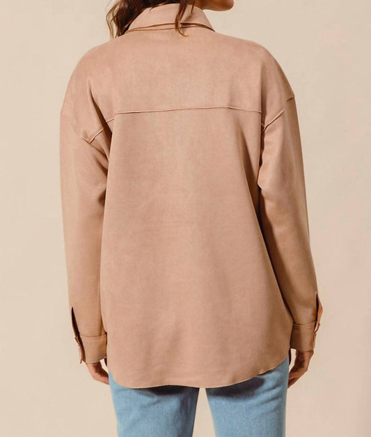 So Me - Women's Suede Snap Shacket