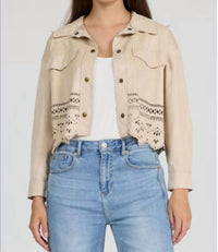 Dear John Denim - Retta Faux Suede Laser Cut Shirt