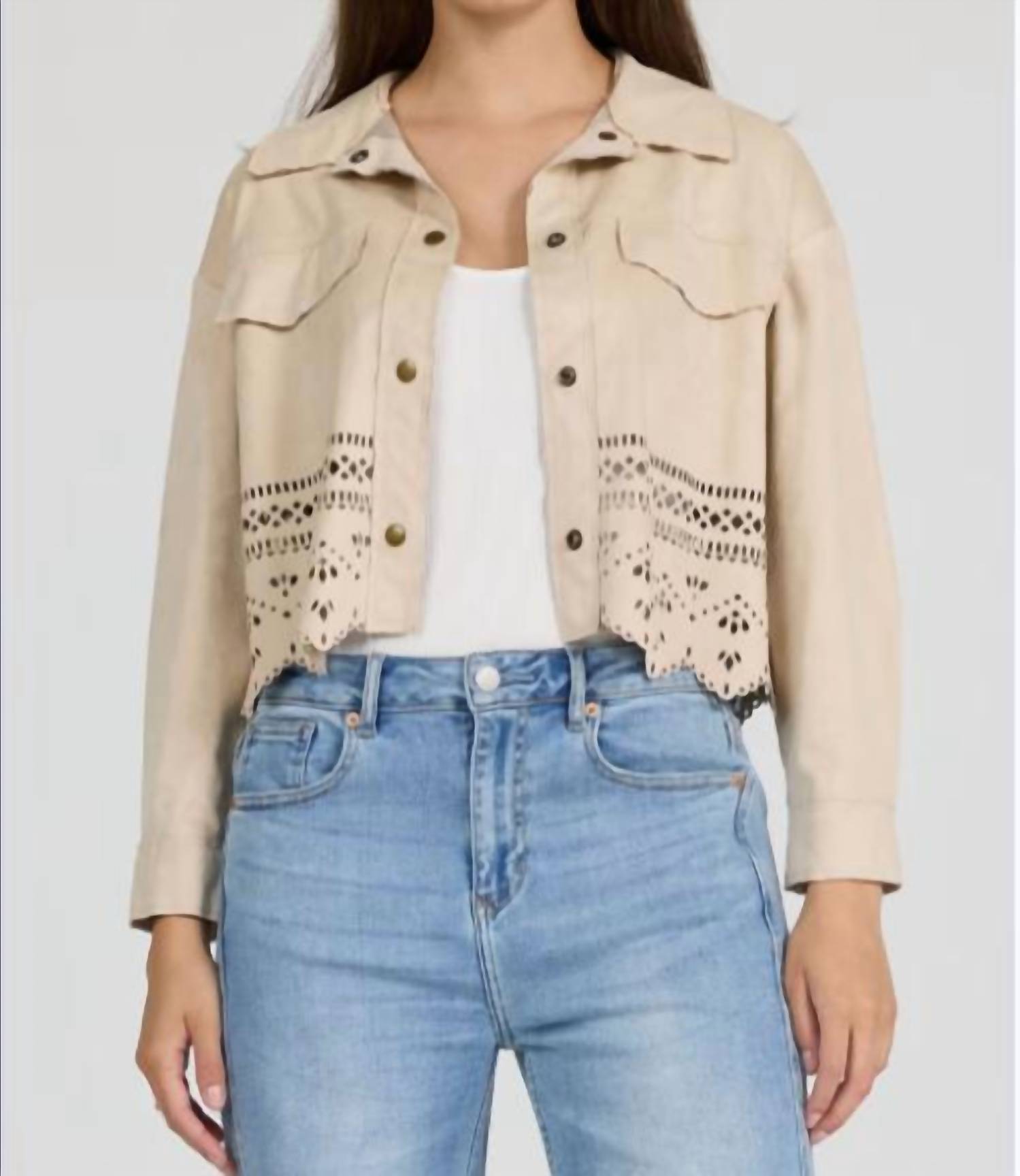 Dear John Denim - Retta Faux Suede Laser Cut Shirt