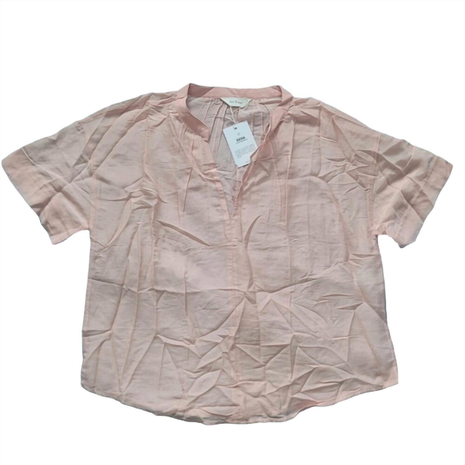 Ese O Ese - Silk V-neck Short-sleeve Top