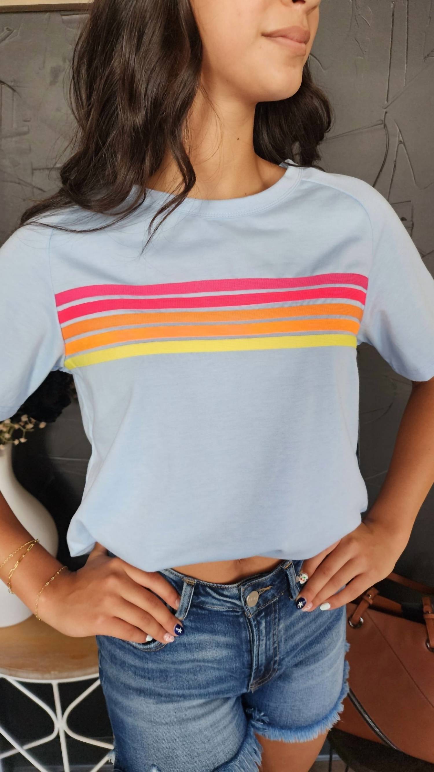 Little Daisy Closet - Patched Stripe Short Sleeve Shirt