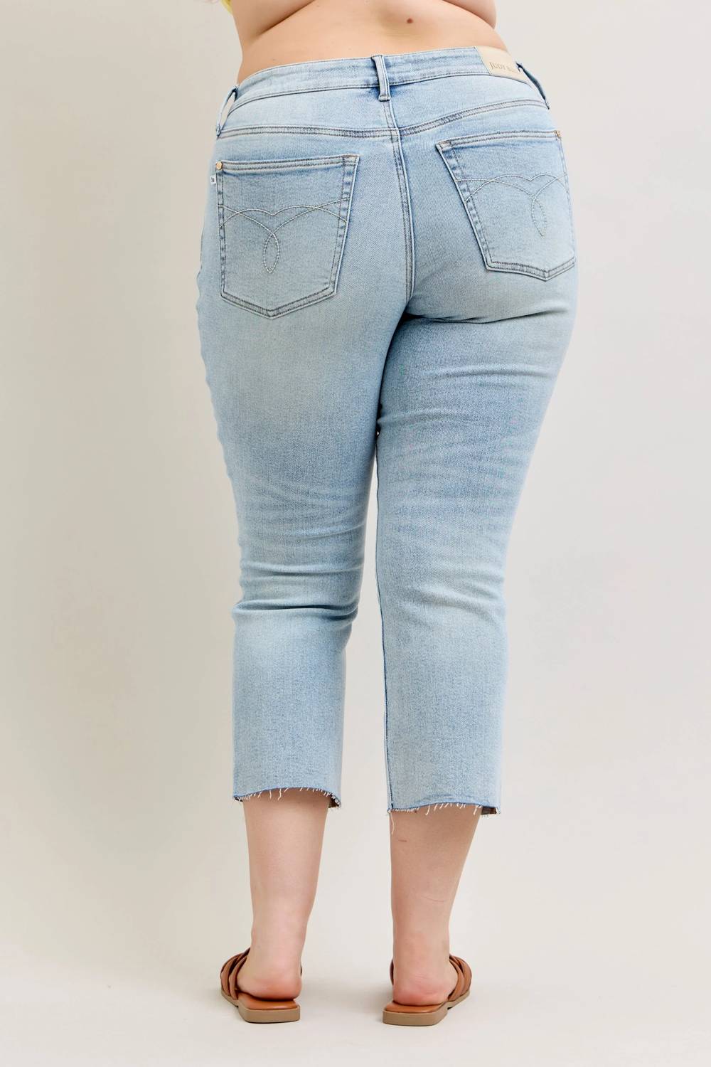 Judy Blue - Mid Rise Kick Flare With Raw Hem Jeans