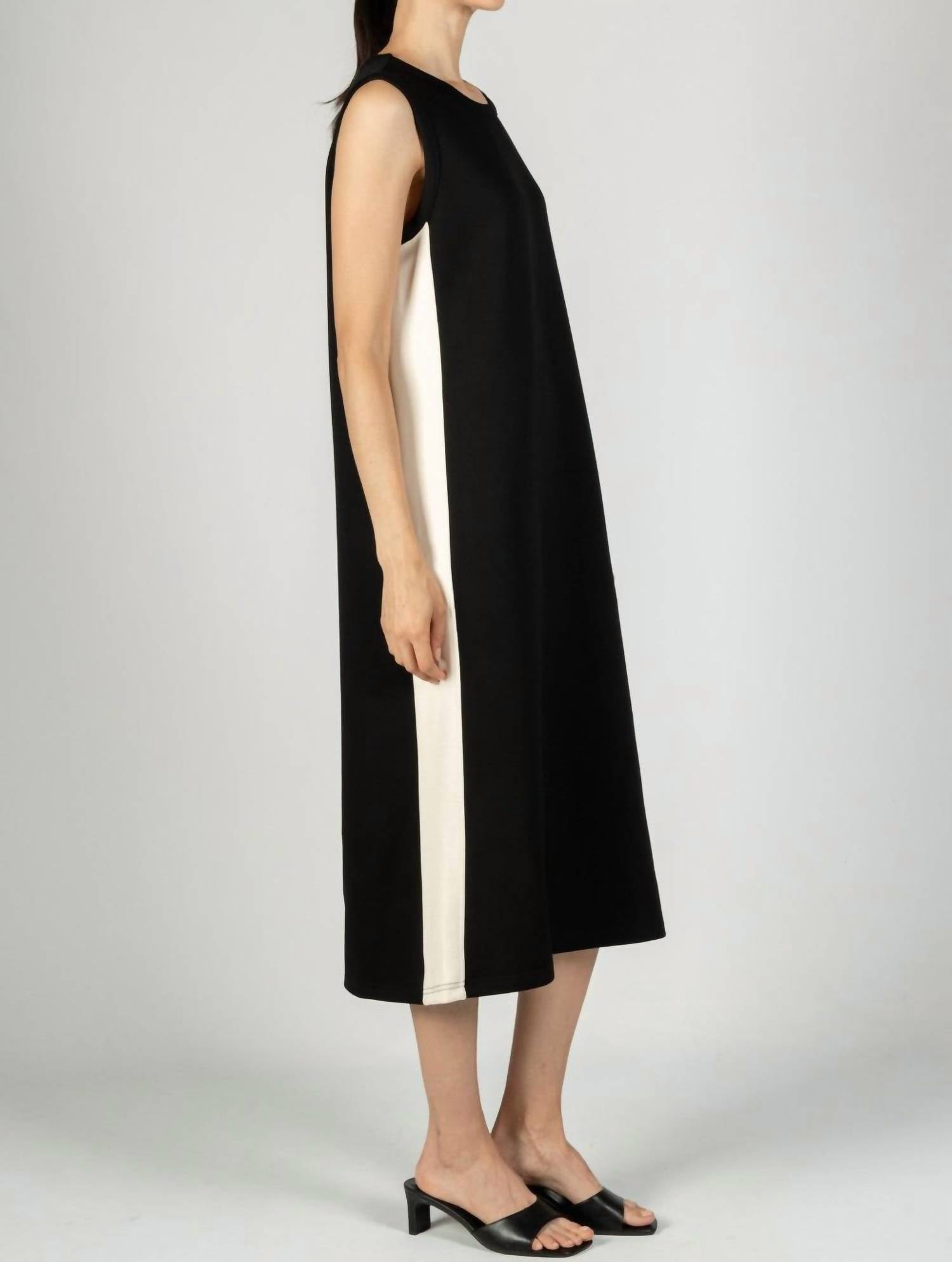 Before You Collection Scuba Sleeveless Midi Dress in black - women's dress - alternate view