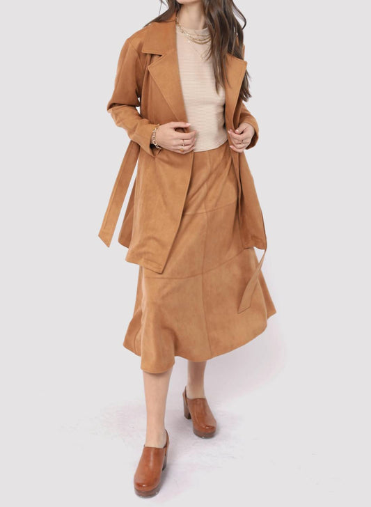 Sadie & Sage - Risk Taker Faux Suede Belted Coat