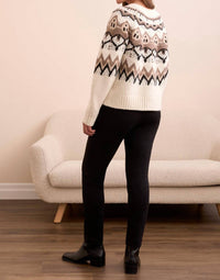 Tribal - Fair Isle Button Front Sweater Cardigan