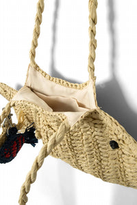 Damson Madder - Women's Raffia Fish Bag With Bag Charm