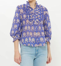 Oliphant - Ruffle Front Button Blouse