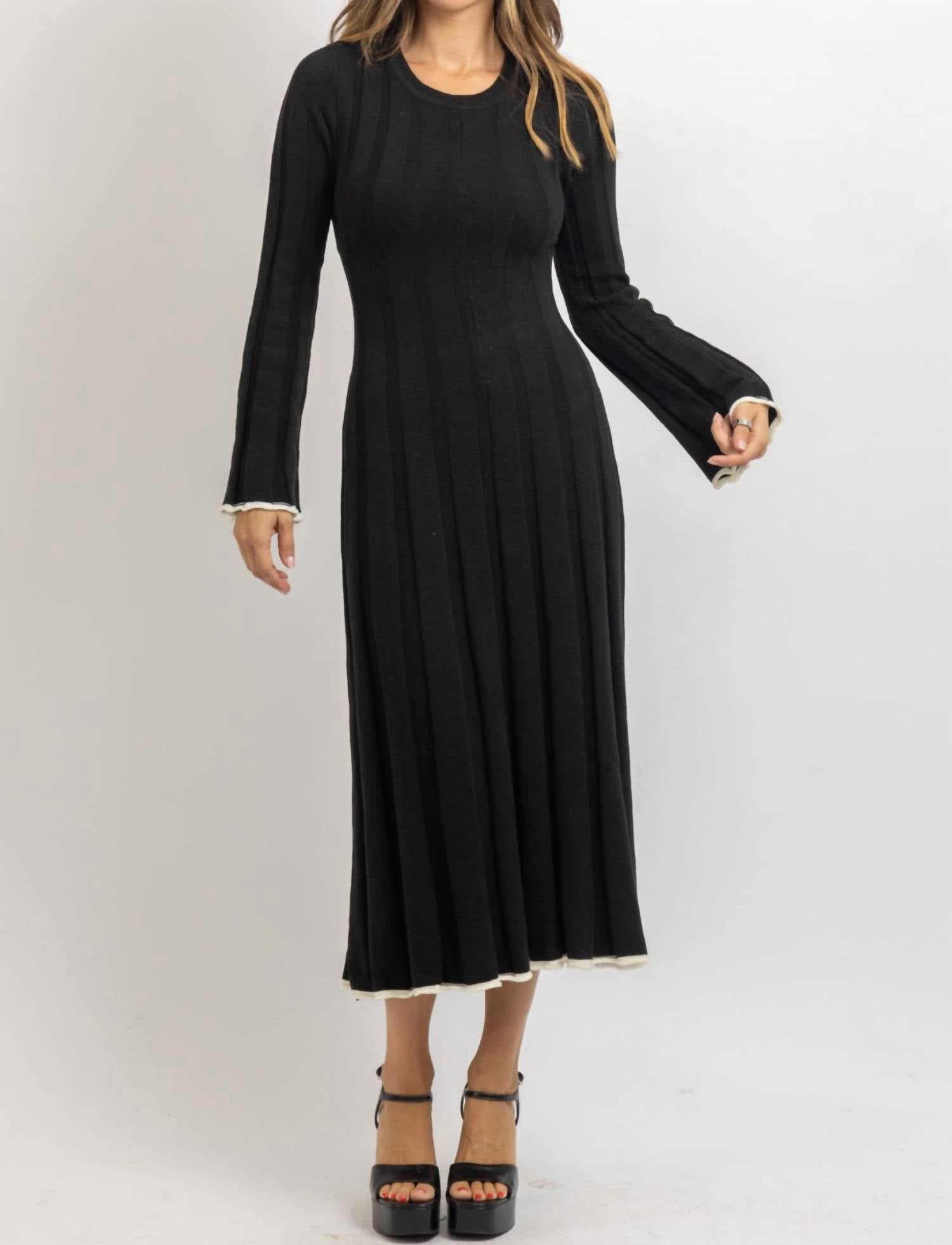 Lalavon - Cam Contrast Bow Dress