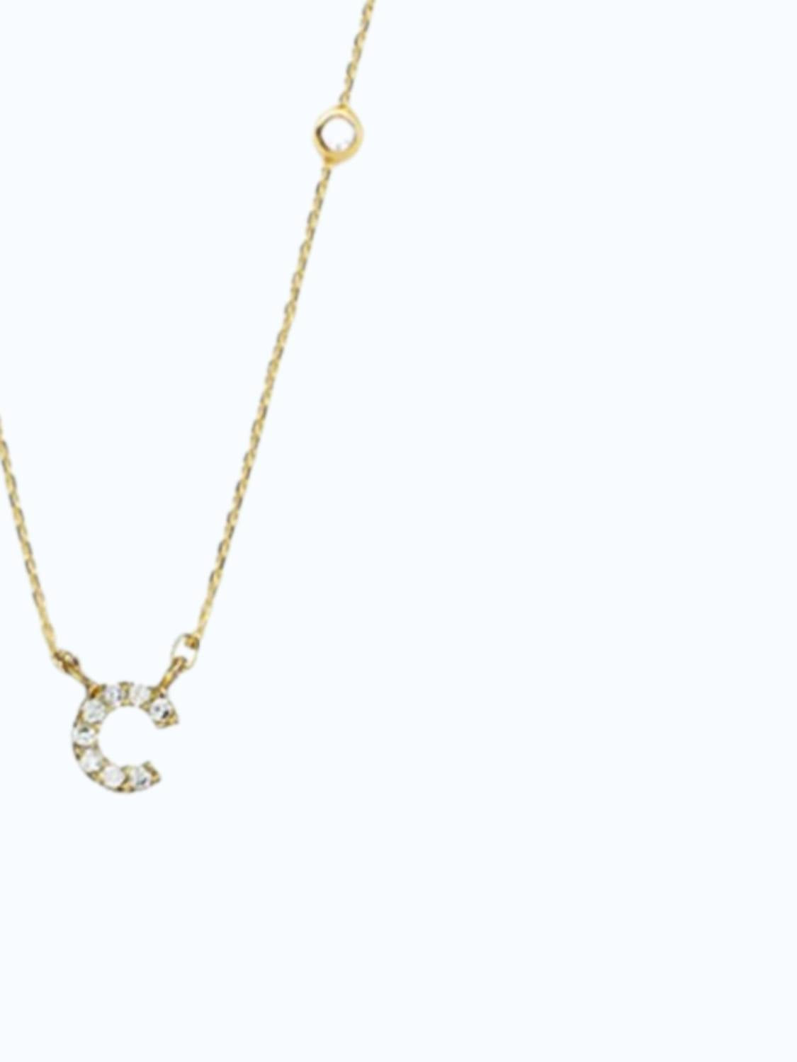 Tai Jewelry Women's Initial C Necklace in gold - women's jewelry - detail view
