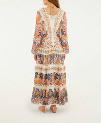 Farm Rio - Sea Garden Ruffled Midi Dress