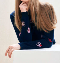 Jumper1234 - Cashmere Floral Tribute Crew Sweater