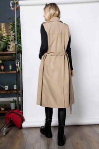 26 International Sleeveless Trench Coat in tan - women's jacket - view 5