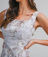 Mable - Steph Floral Printed Sleeveless Midi Dress