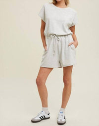 Wishlist - Heather Dolman With Drawstring Romper