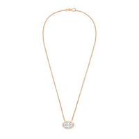 Diana M Jewels - Women's East West Oval Bezel Lab-grown Diamond Pendant Necklace (15.00 Ctw)