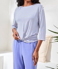 Mb By Tribal - Soft Modal Boat Neck 3/4 Sleeve Top