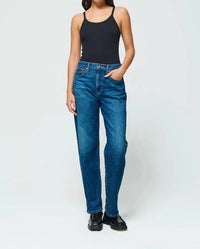 ETICA Tyler Vintage Straight Leg Jeans in blue - women's jeans - detail view