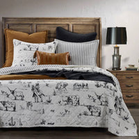 Hiend Accents - Ranch Life Western Toile Reversible Quilt Set