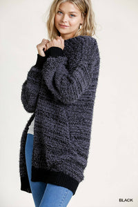Umgee - Open Front Oversized Sweater Cardigan