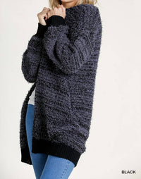 Umgee - Open Front Oversized Sweater Cardigan