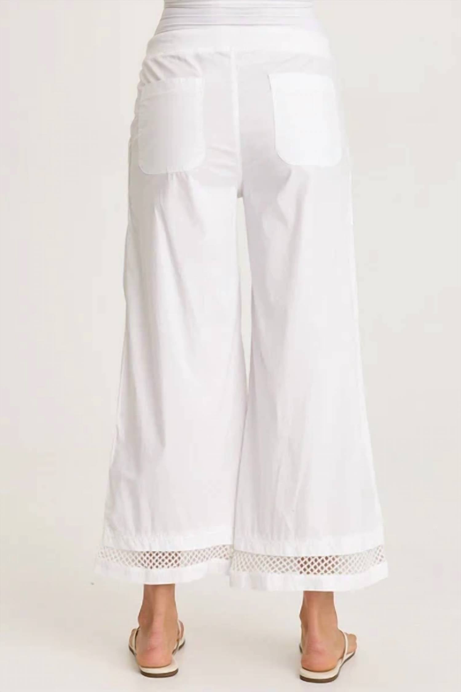 Xcvi - Roel Poplin Mesh Gaucho Crop Pants