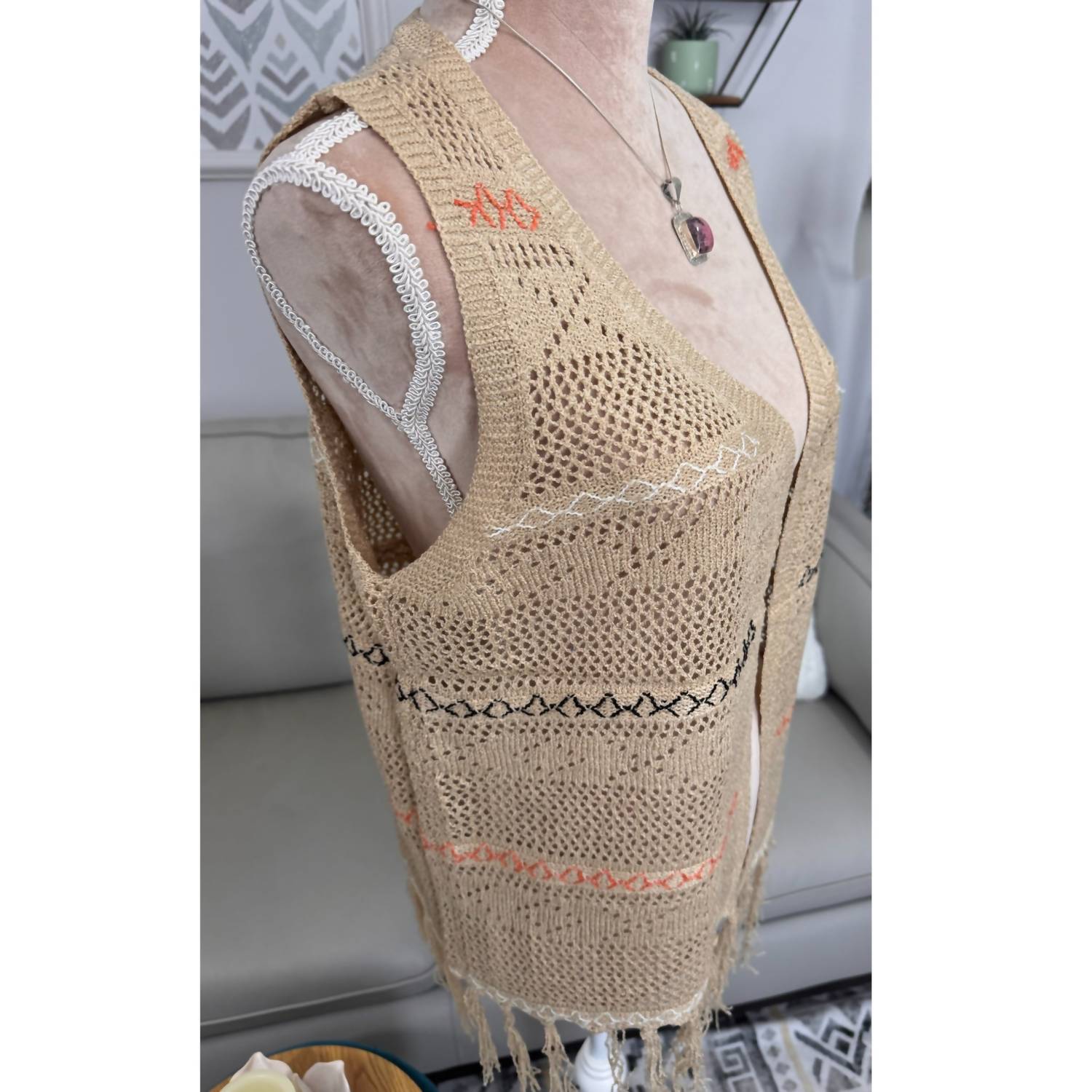 And The Why - Boho Crochet Fringe Vest