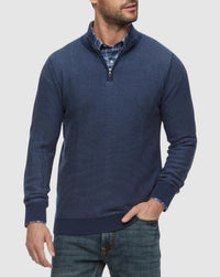 Flags & Anthem - Humphrey Mini Stripe Quarter Zip Sweater - Plus