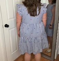 Skies Are Blue - Patriotic Stars V-neck Dress