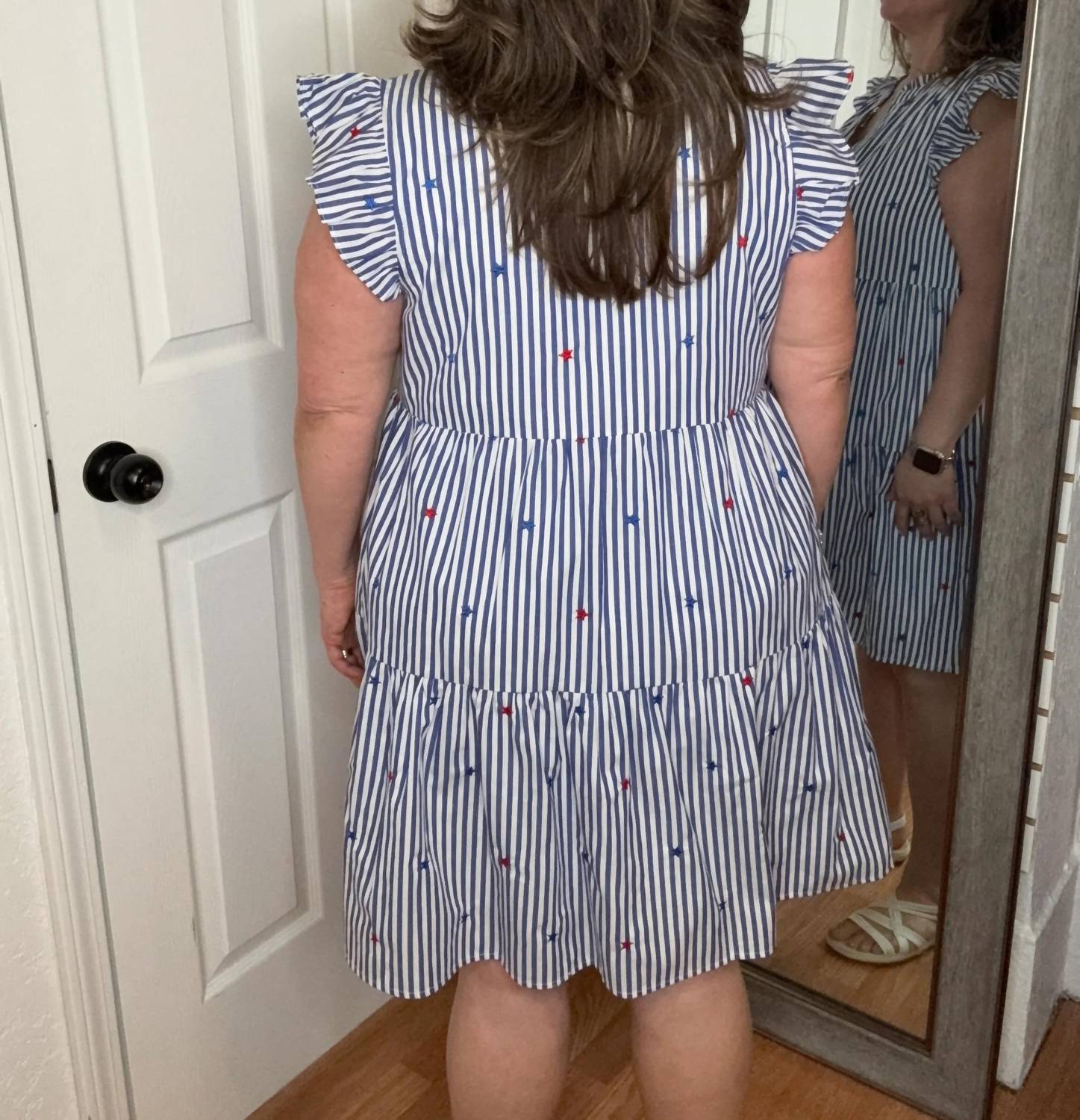 Skies Are Blue - Patriotic Stars V-neck Dress