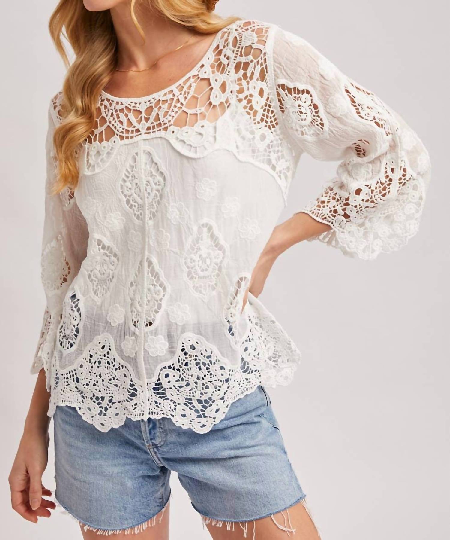 Bluivy - Boho Sheer Crochet Top