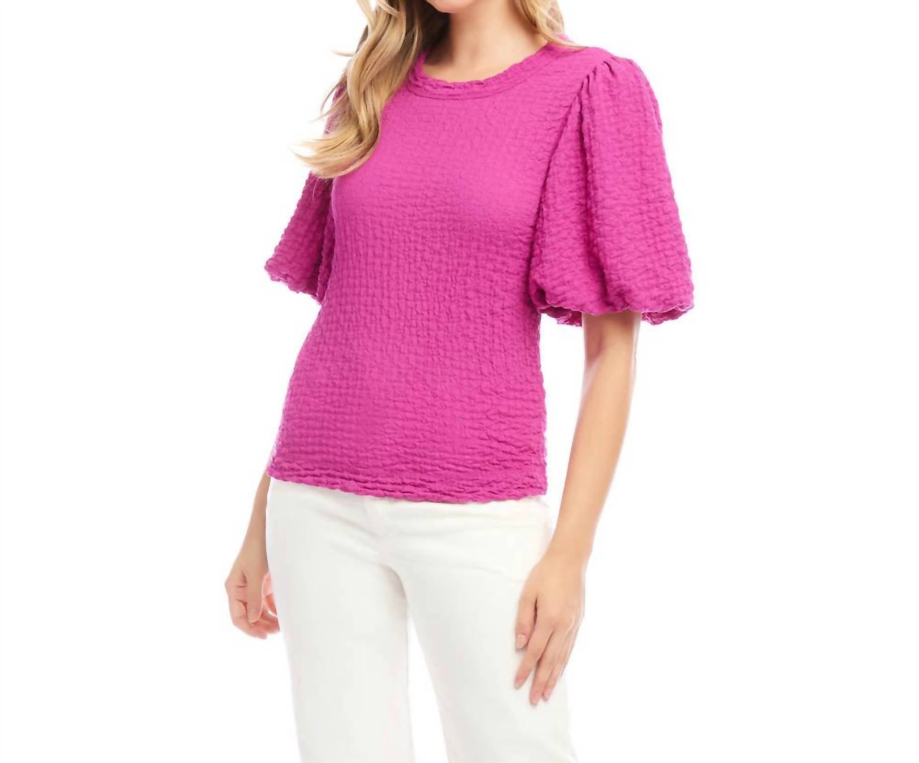 Karen Kane - Puff Sleeve Textured Top