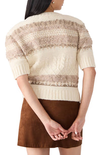 Steve Madden - Janae Stripe Short Sleeve Cardigan