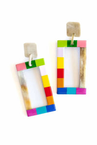Sunshine Tienda - Women's Rainbow Colorblock Earrings