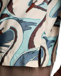 Paul Smith Short Sleeve Regular Fit Shirt in swan print blue - men's t-shirt - view 4