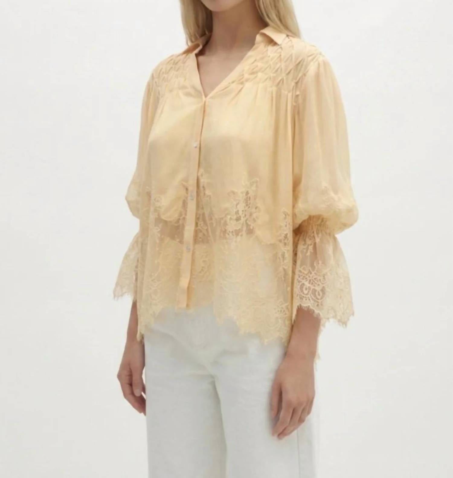 Berenice - Cristy V-neck Shirt With Lace Detail