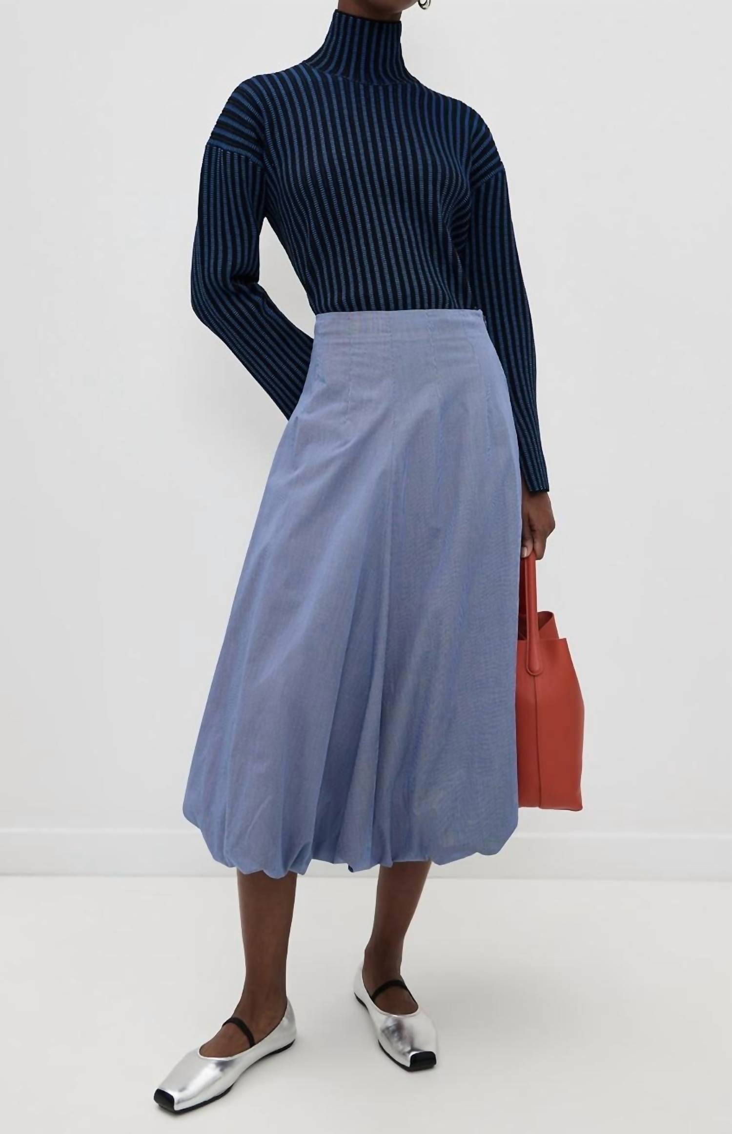 Proenza Schouler White Label Elysia Ladder Stripe Knit Sweater in blue black - women's sweater