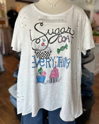 A Rare Bird - Women's I Sugar Coat Everything Hand Distressed Shirt