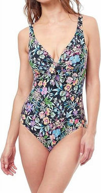 Profile By Gottex Flora V-neck One Piece in floral - women's swimwear