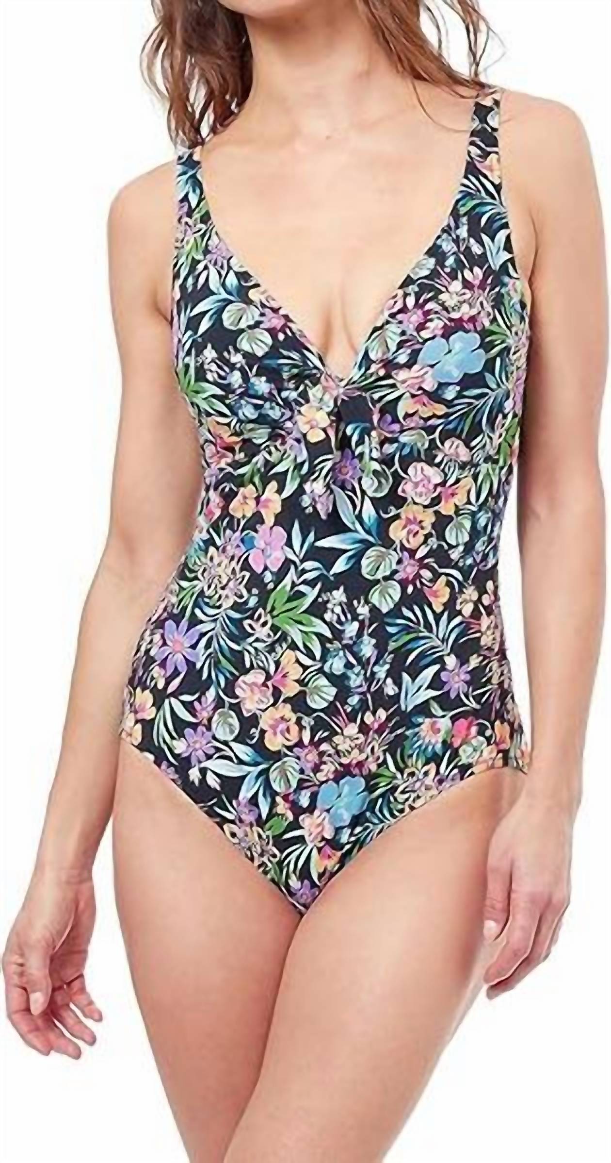 Profile By Gottex Flora V-neck One Piece in floral - women's swimwear