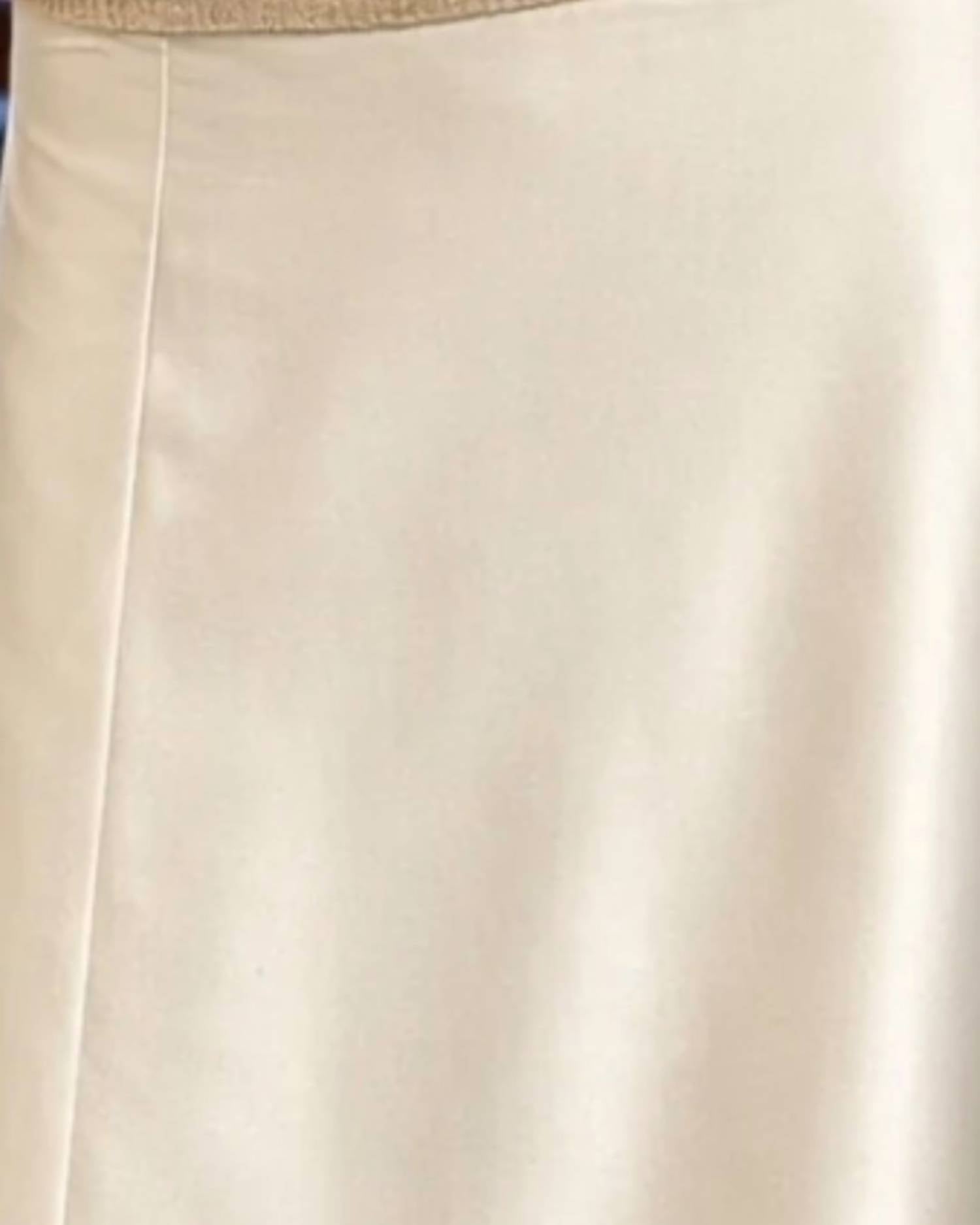 Connie Roberson Silk Maxi Skirt in ivory - women's skirt - detail view