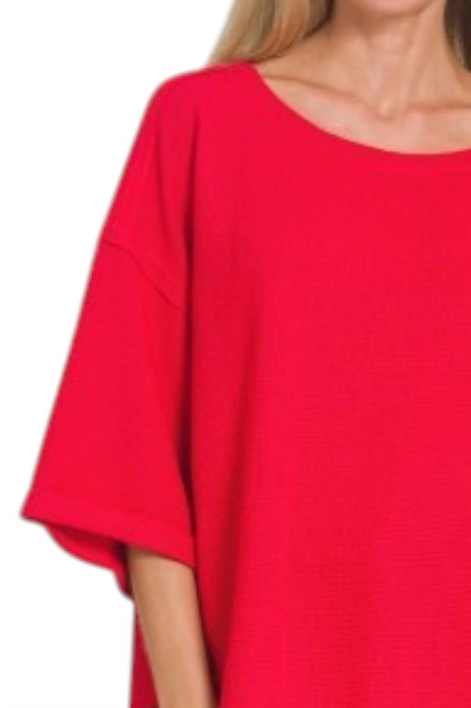 Zenana - Double Knit Three Quarter Sleeve Top