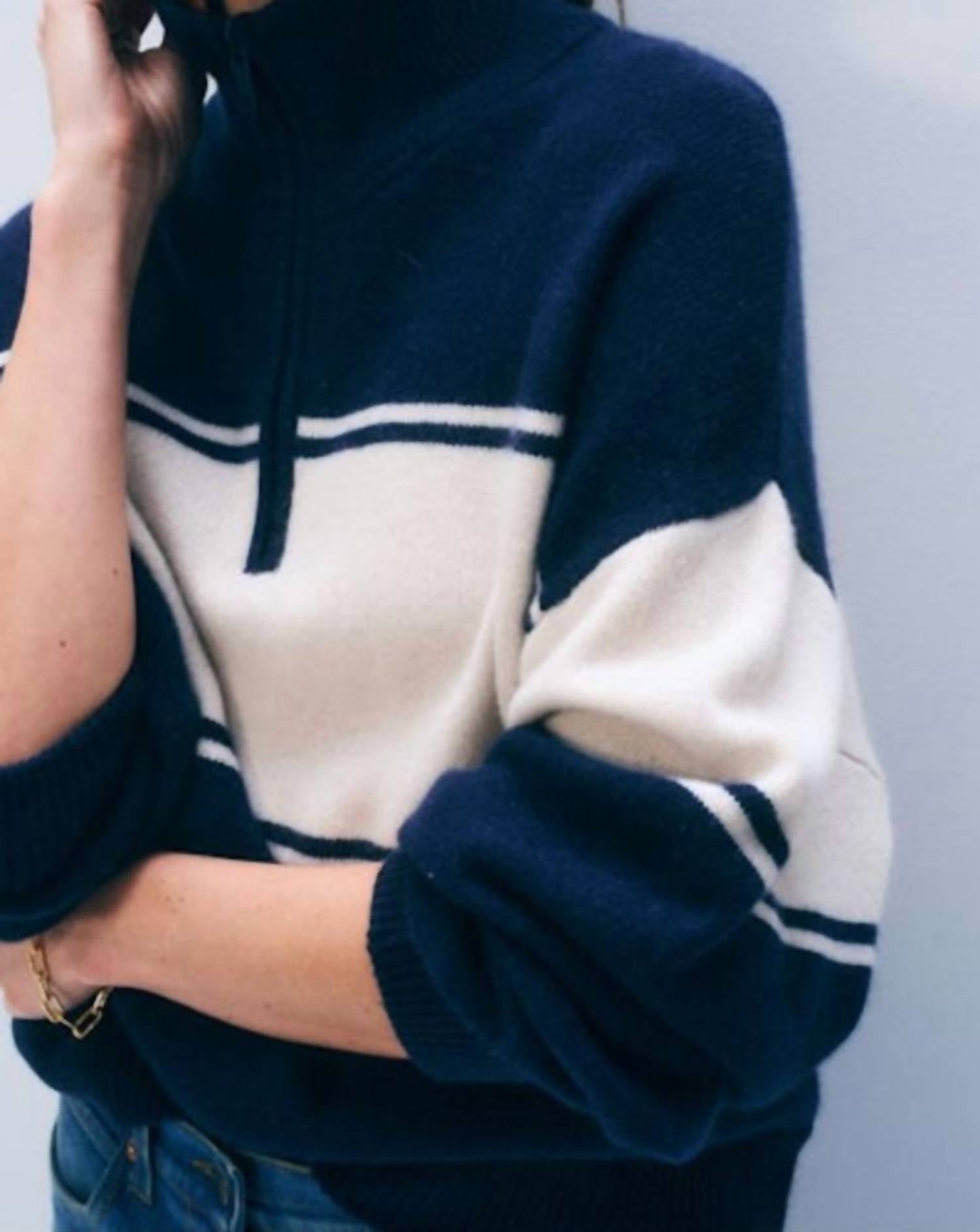 White + Warren - Cashmere Wool Quarter Zip Top