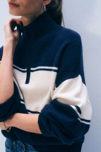 White + Warren - Cashmere Wool Quarter Zip Top