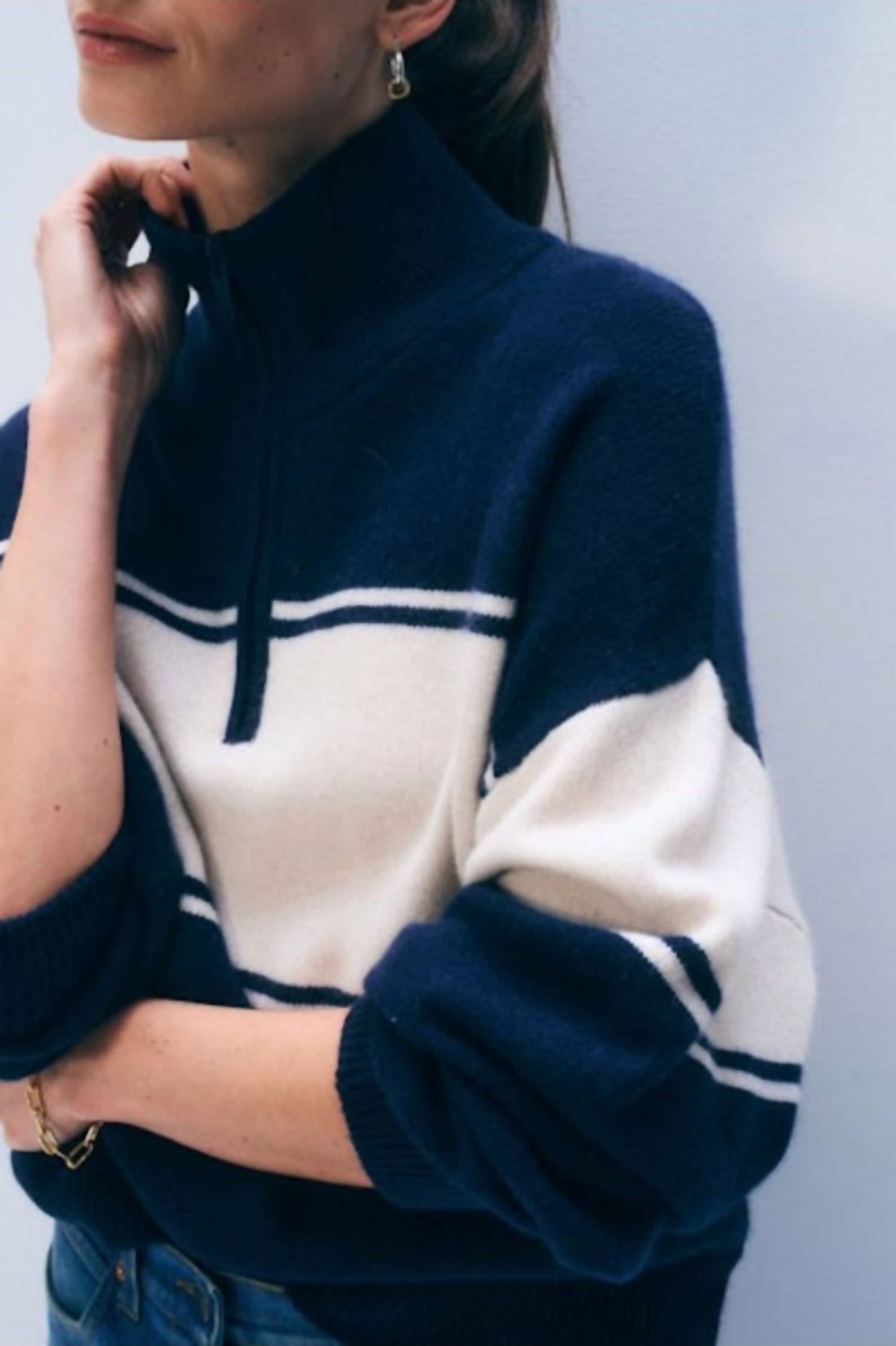 White + Warren - Cashmere Wool Quarter Zip Top